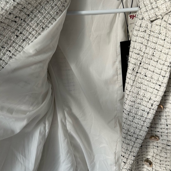 Rachel Zoe Black & White Tweed Cropped Jacket Size Large NWT - Picture 6 of 13